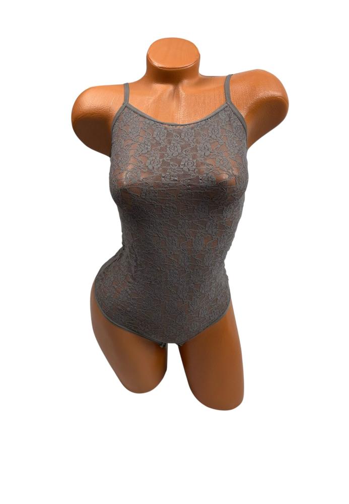 Body din Dantelă Gri Bretele Subtiri, Engros